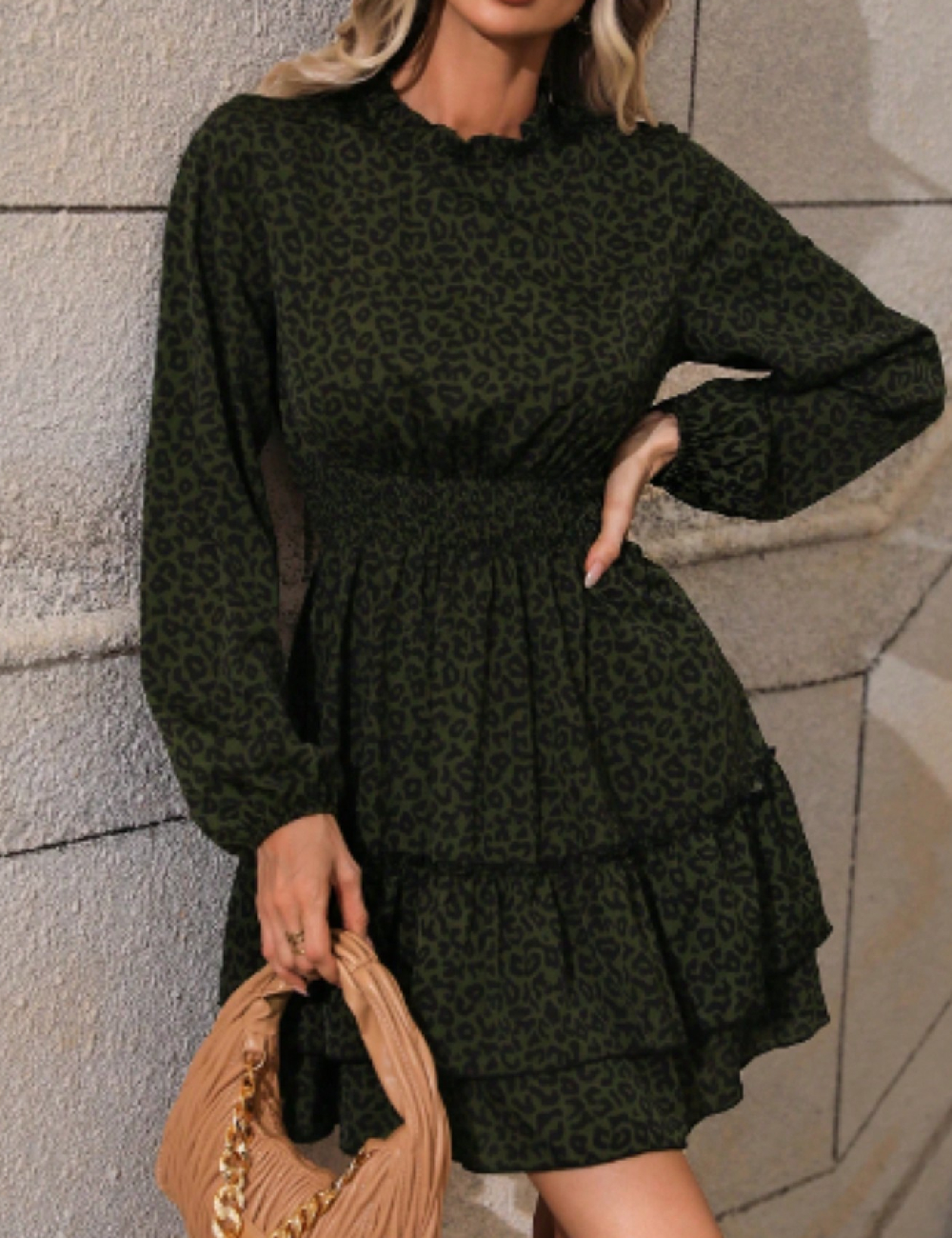 Rochie scurta SHEIN, verde/negru