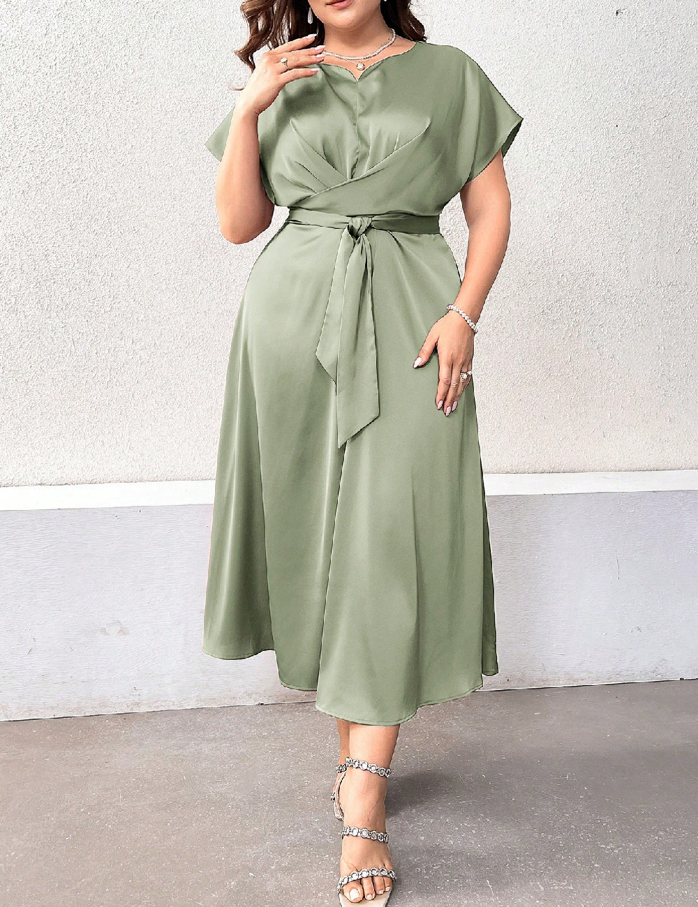 Rochie lunga SHEIN CURVE, verde