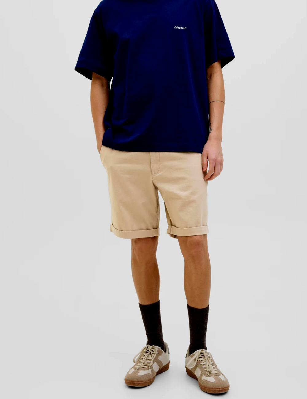 Pantaloni scurti Jack&Jones, maro deschis