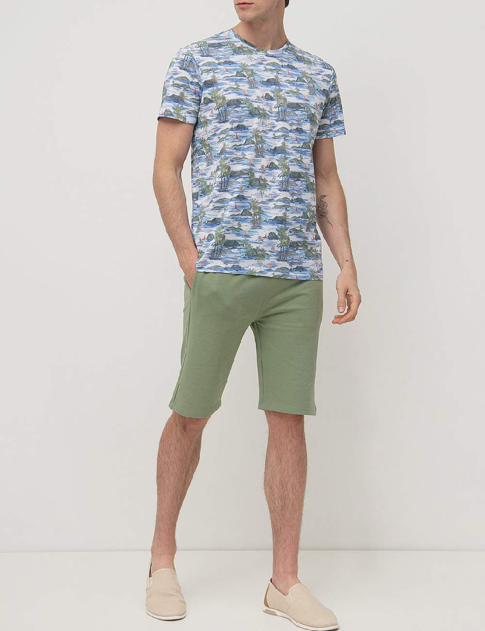 Pantaloni scurti !Solid, verde