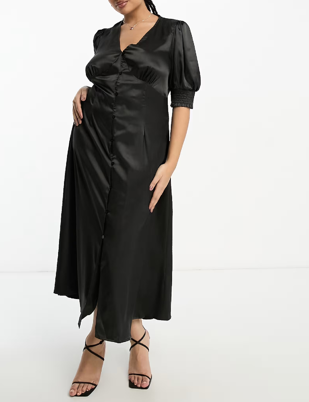 Rochie lunga Urban Threads Plus Size, negru