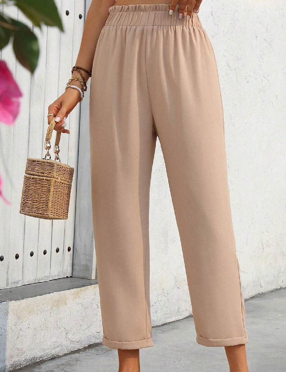 Pantaloni SHEIN CURVE, crem