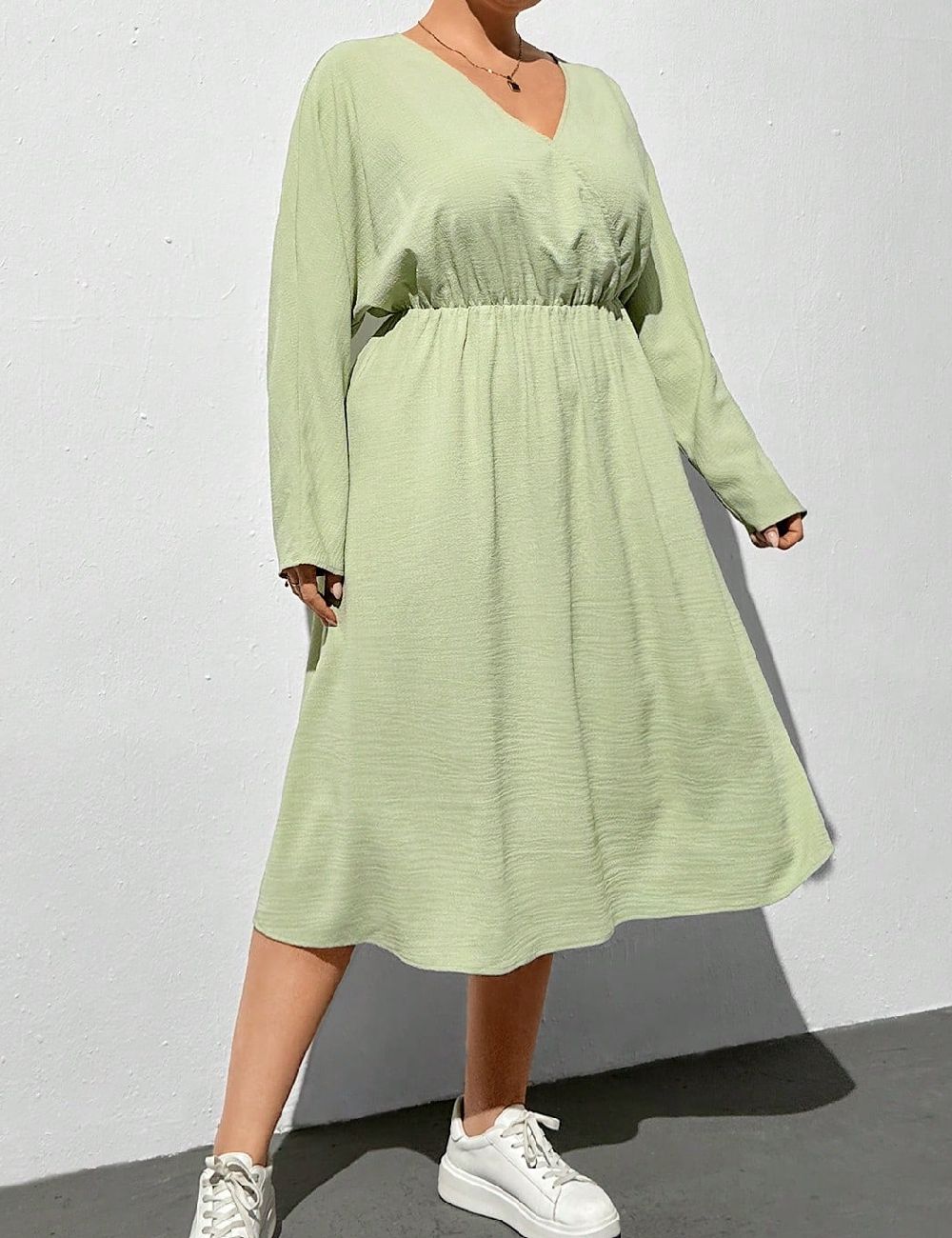 Rochie medie SHEIN CURVE, verde deschis
