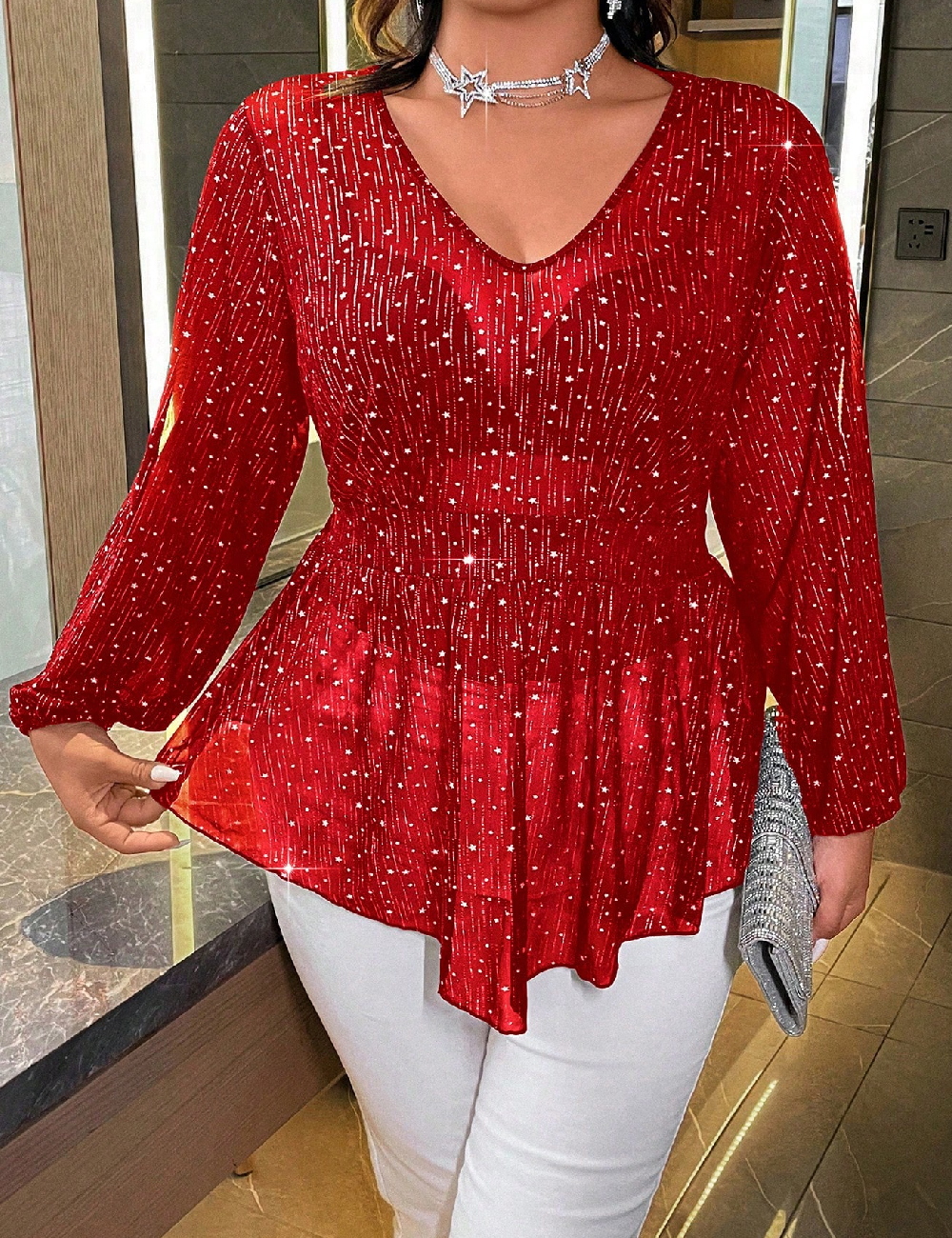 Bluza SHEIN CURVE, rosu