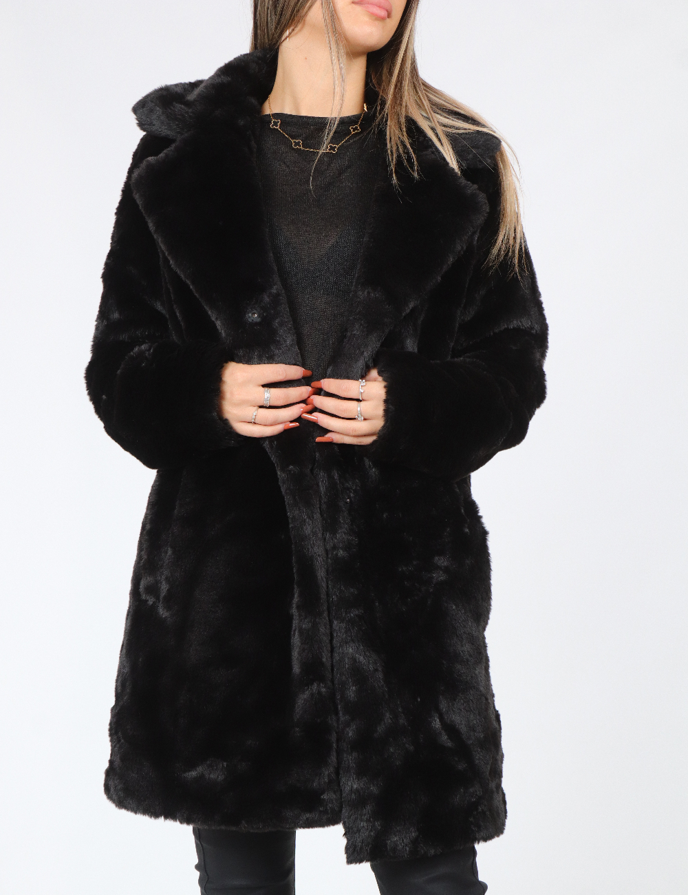 Palton Esmara, negru