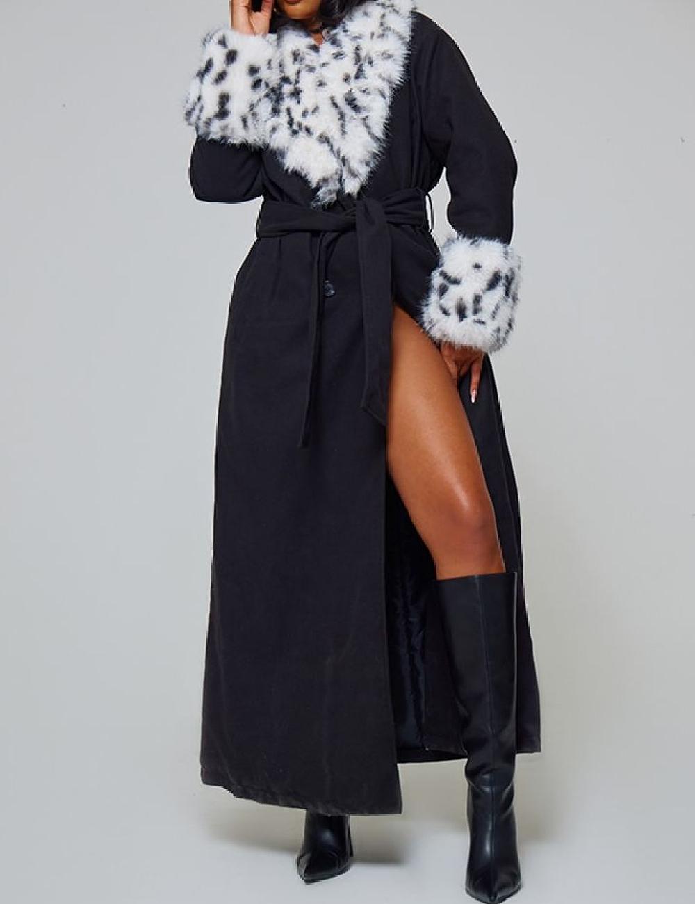 Palton PrettyLittleThing, negru