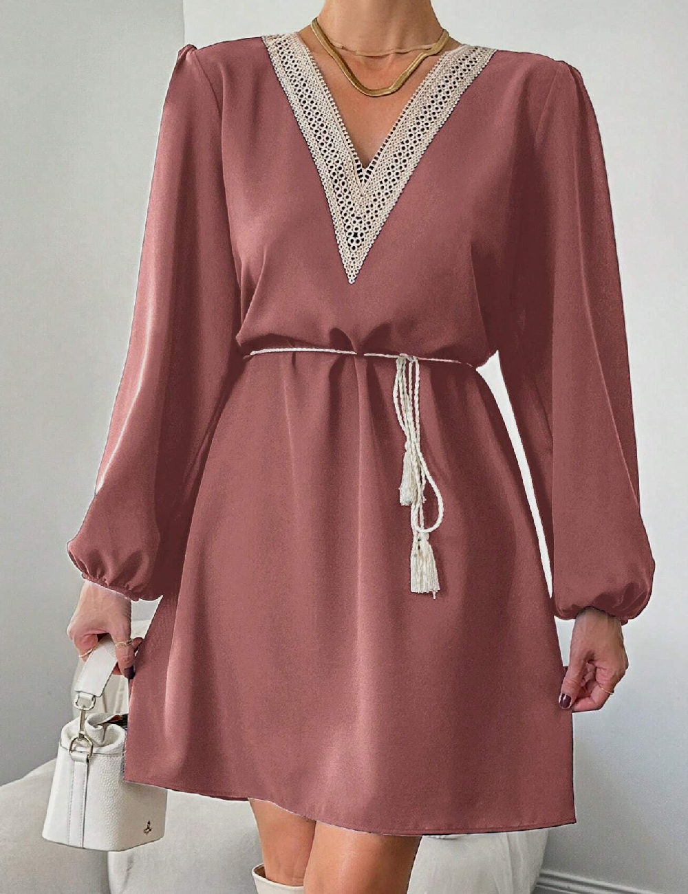 Rochie scurta SHEIN, roz pudra