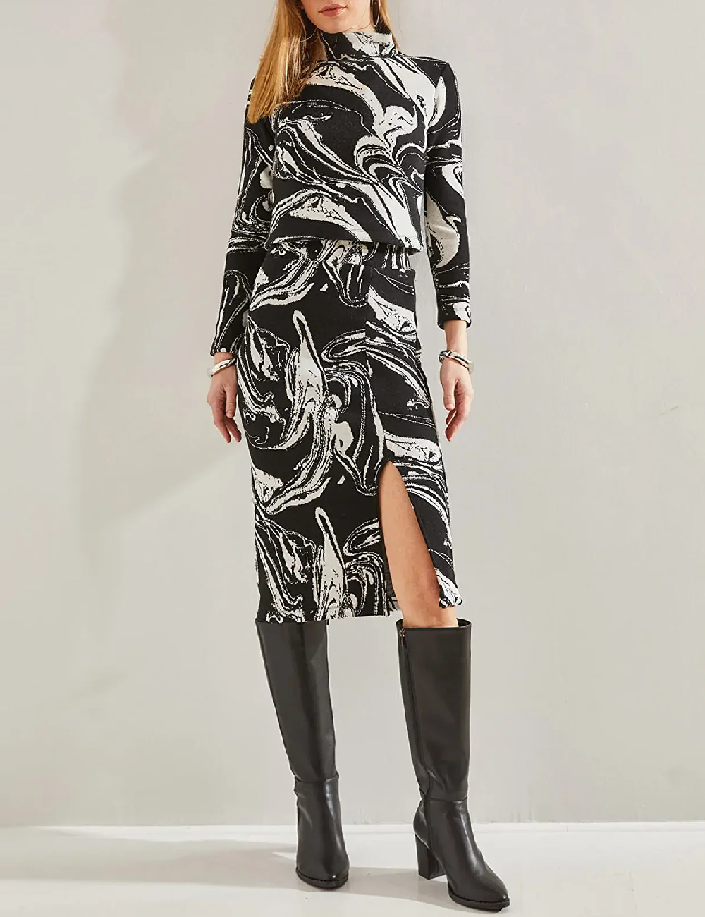 Compleu SHEIN, alb/negru