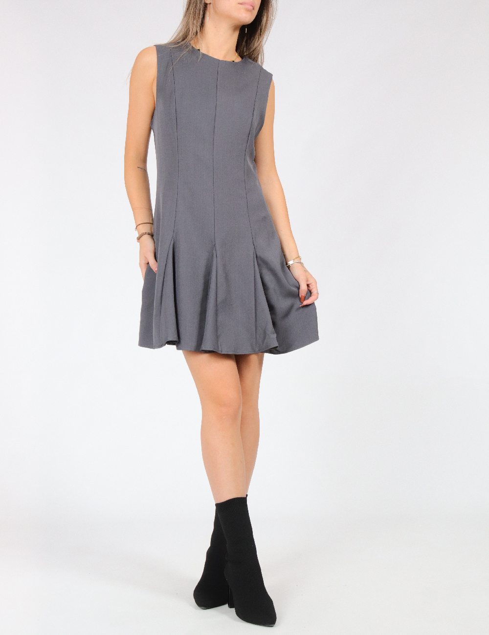 Rochie scurta SHEIN, gri deschis