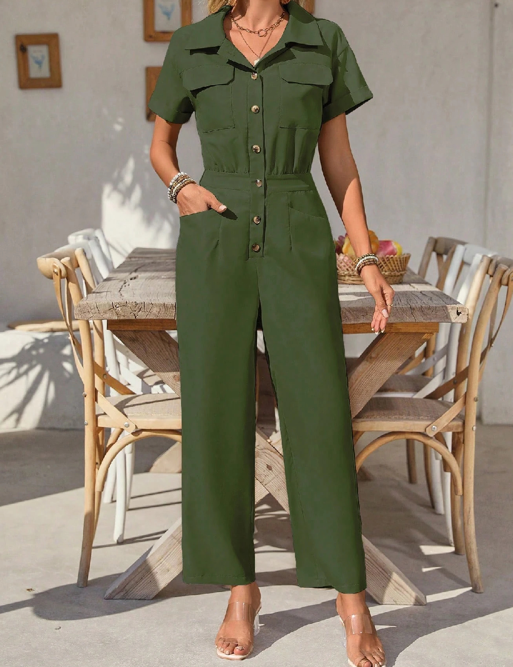 Salopeta SHEIN, kaki