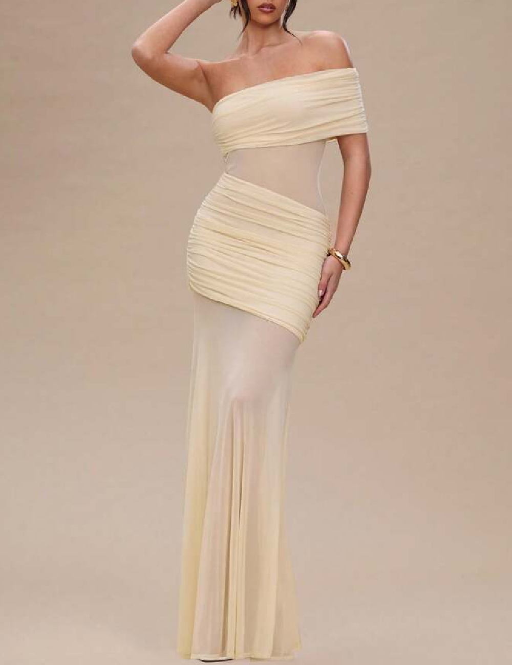 Rochie lunga SHEIN, crem