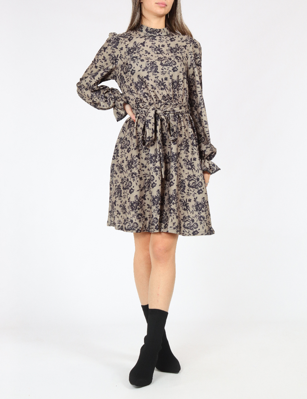 Rochie medie SHEIN, negru/verde