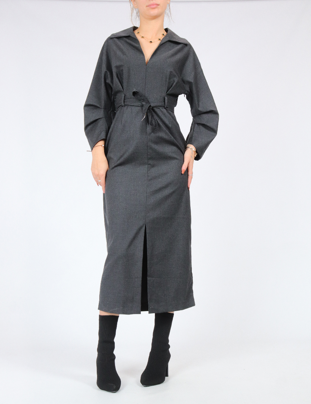 Rochie medie Karen Millen, gri inchis