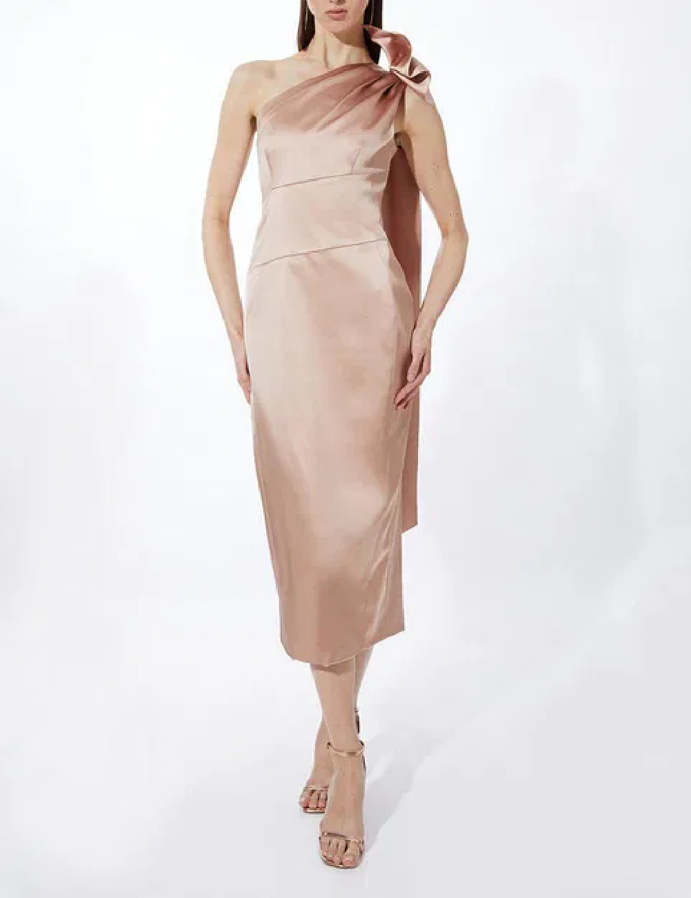 Rochie medie Karen Millen, roz pudra