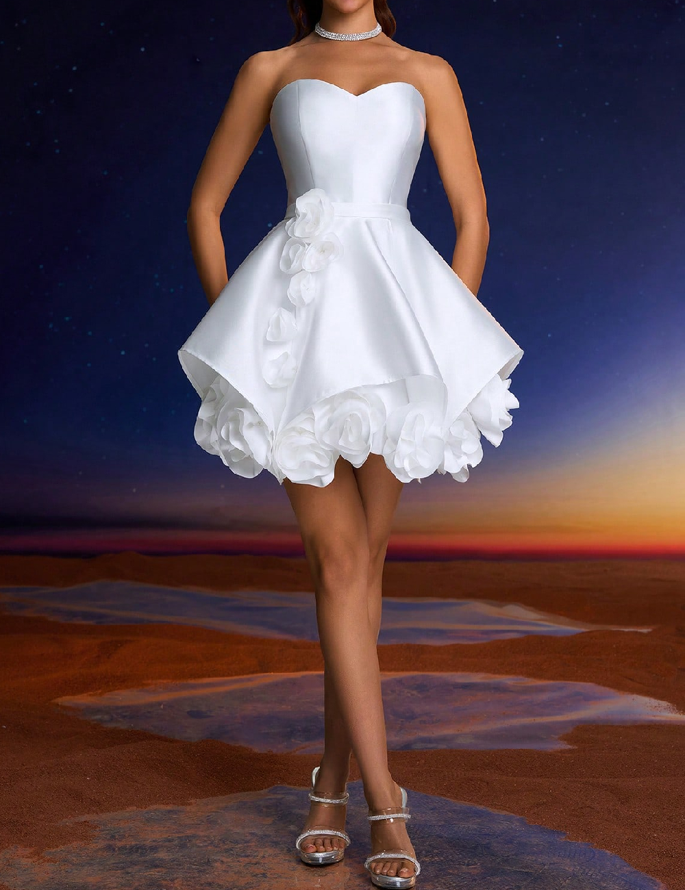 Rochie scurta Anymoon, alb