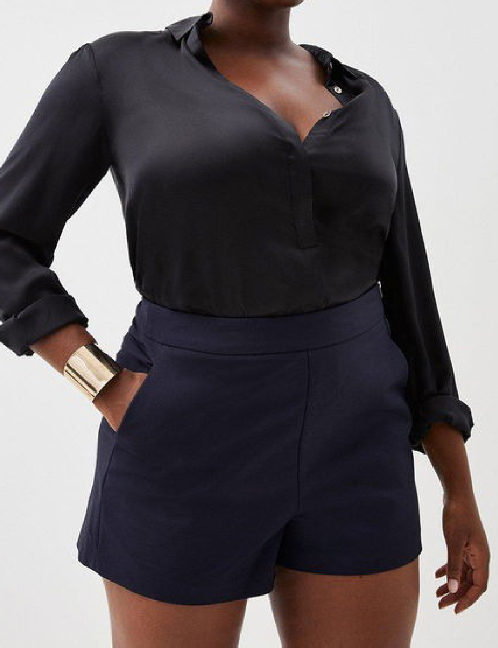 Pantaloni scurti Karen Millen Plus Size, bleumarin