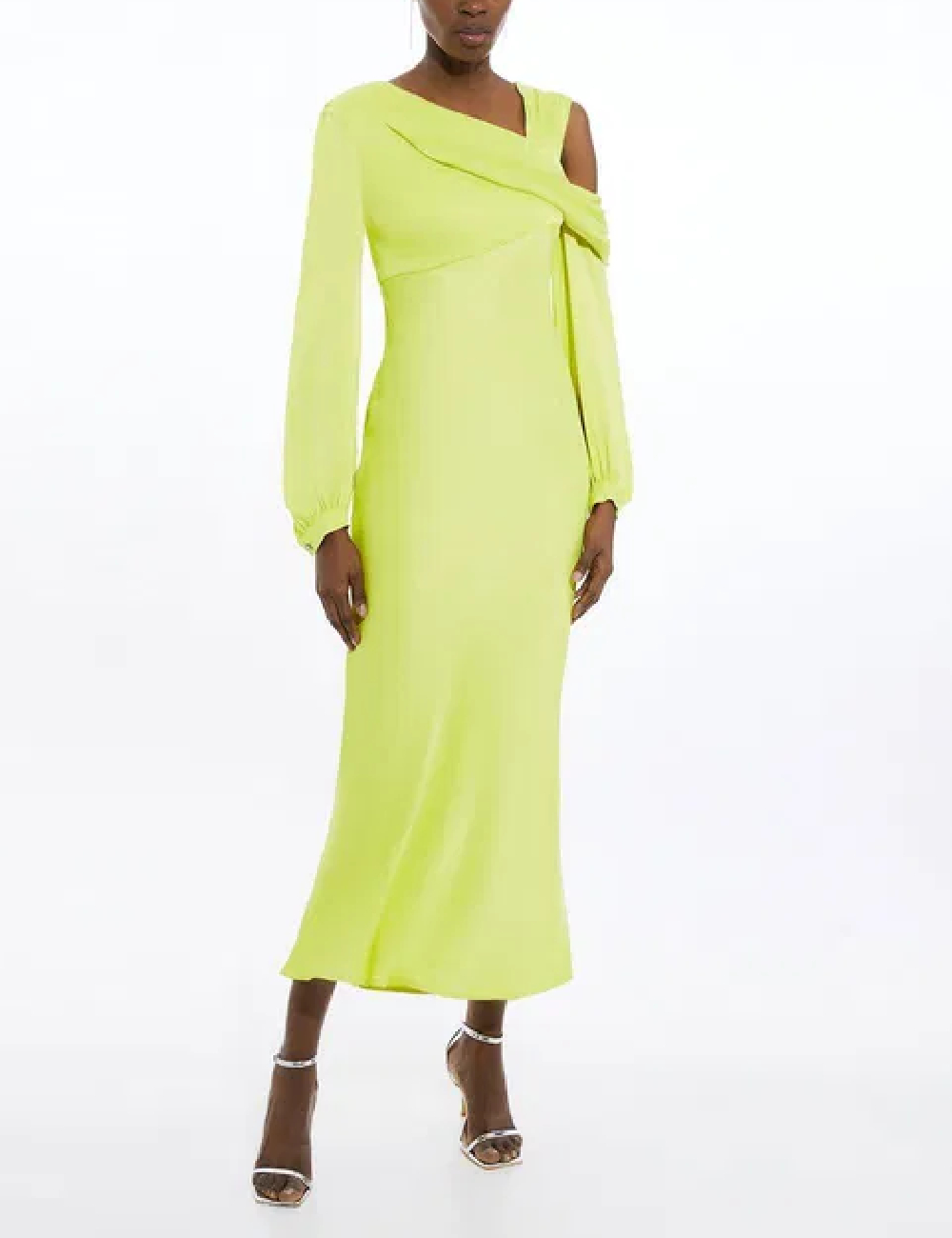 Rochie lunga Karen Millen, verde neon