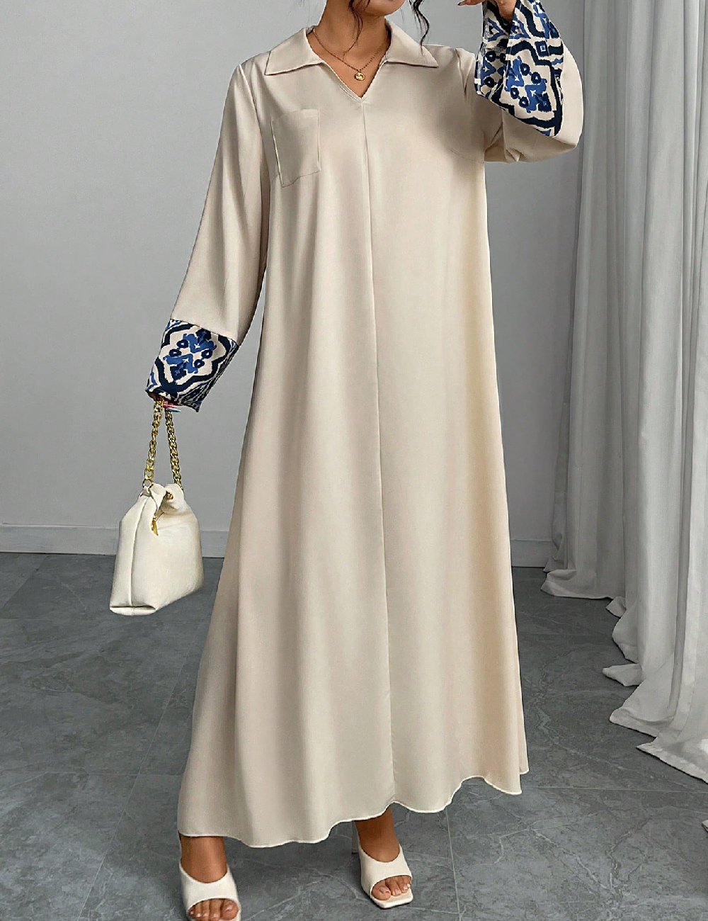 Rochie lunga SHEIN, crem