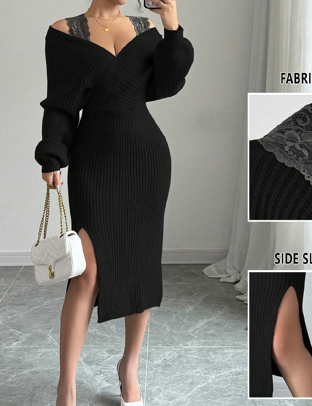 Rochie medie SHEIN, negru