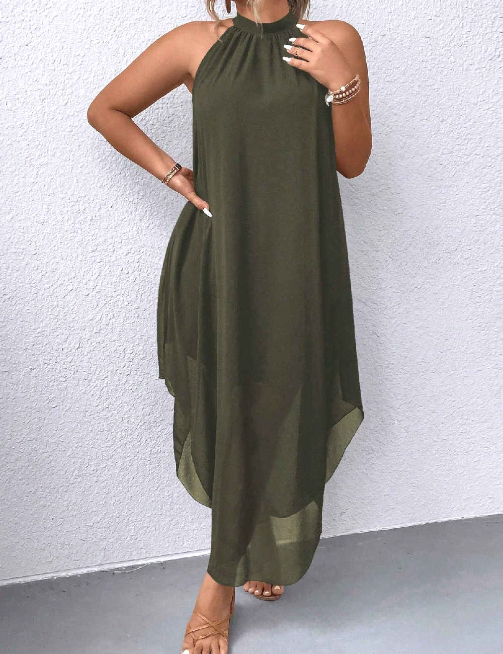 Rochie lunga SHEIN CURVE, verde