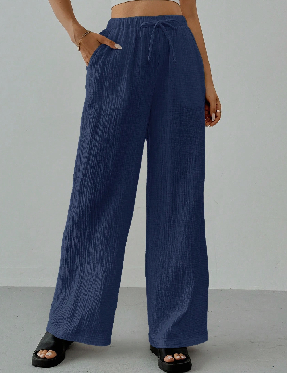 Pantaloni SHEIN, bleumarin