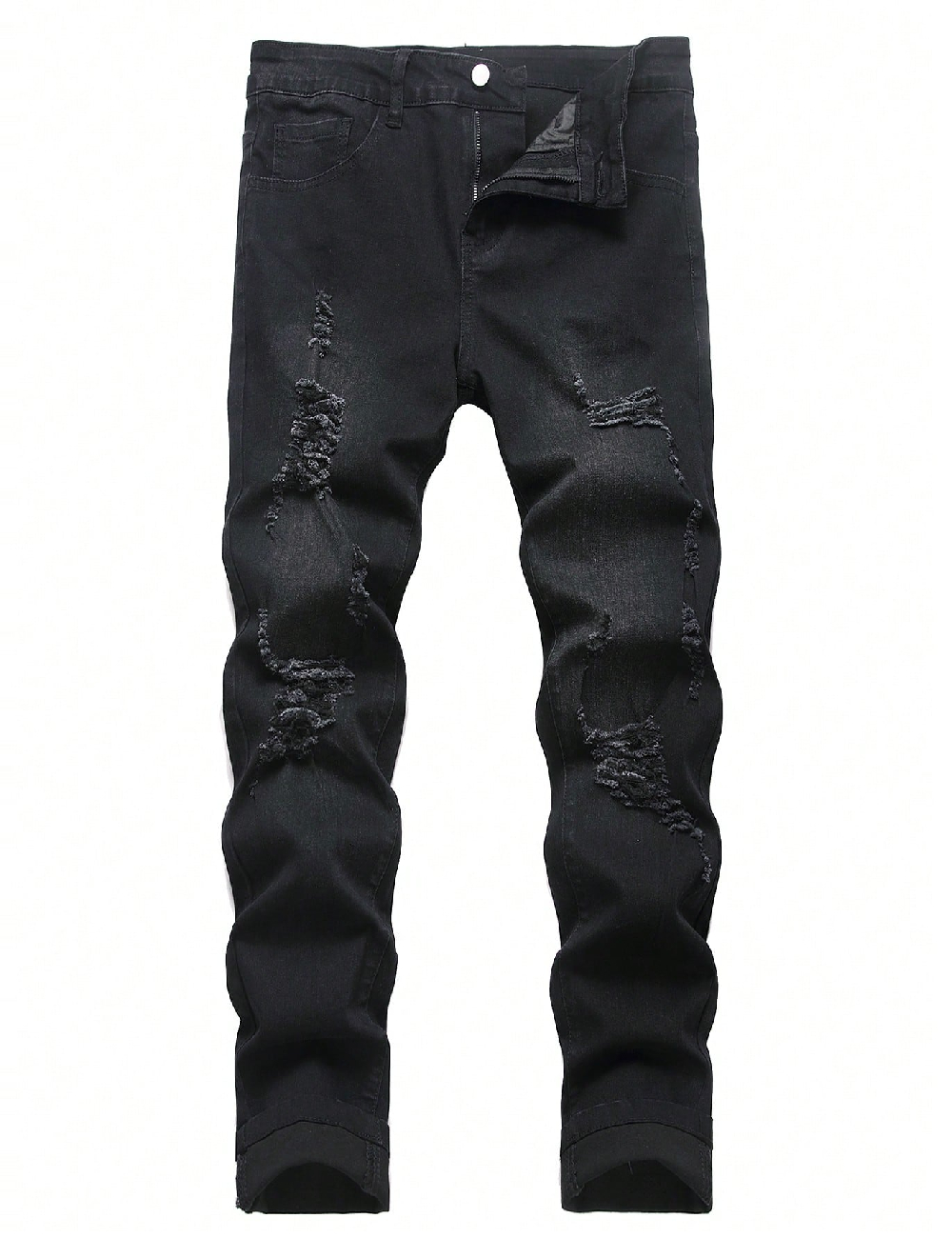 Blugi SHEIN Plus Size Men, negru