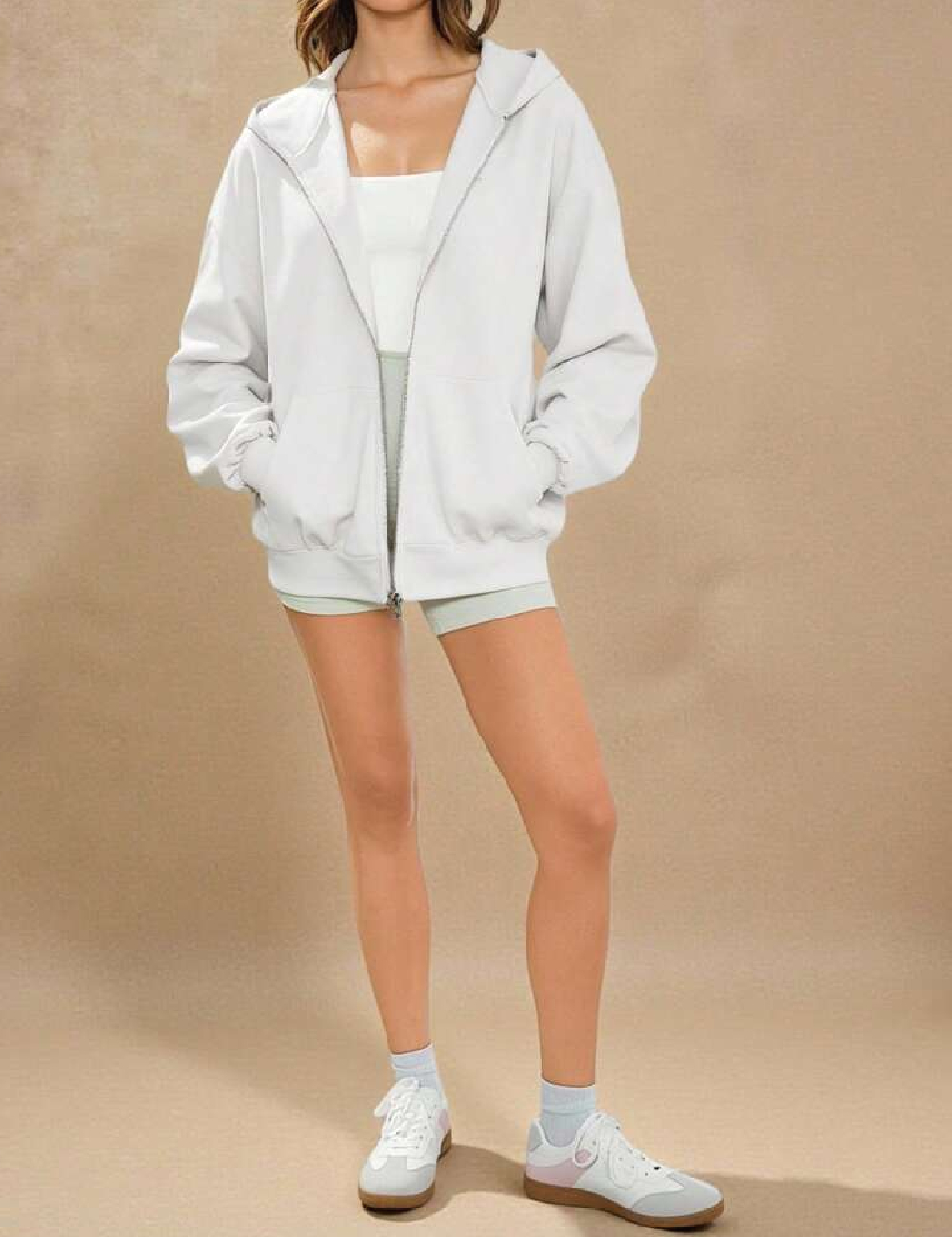 Hanorac Oversize SHEIN, alb