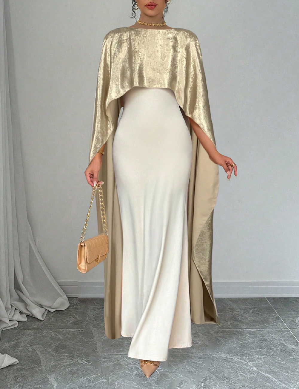 Rochie lunga SHEIN, crem