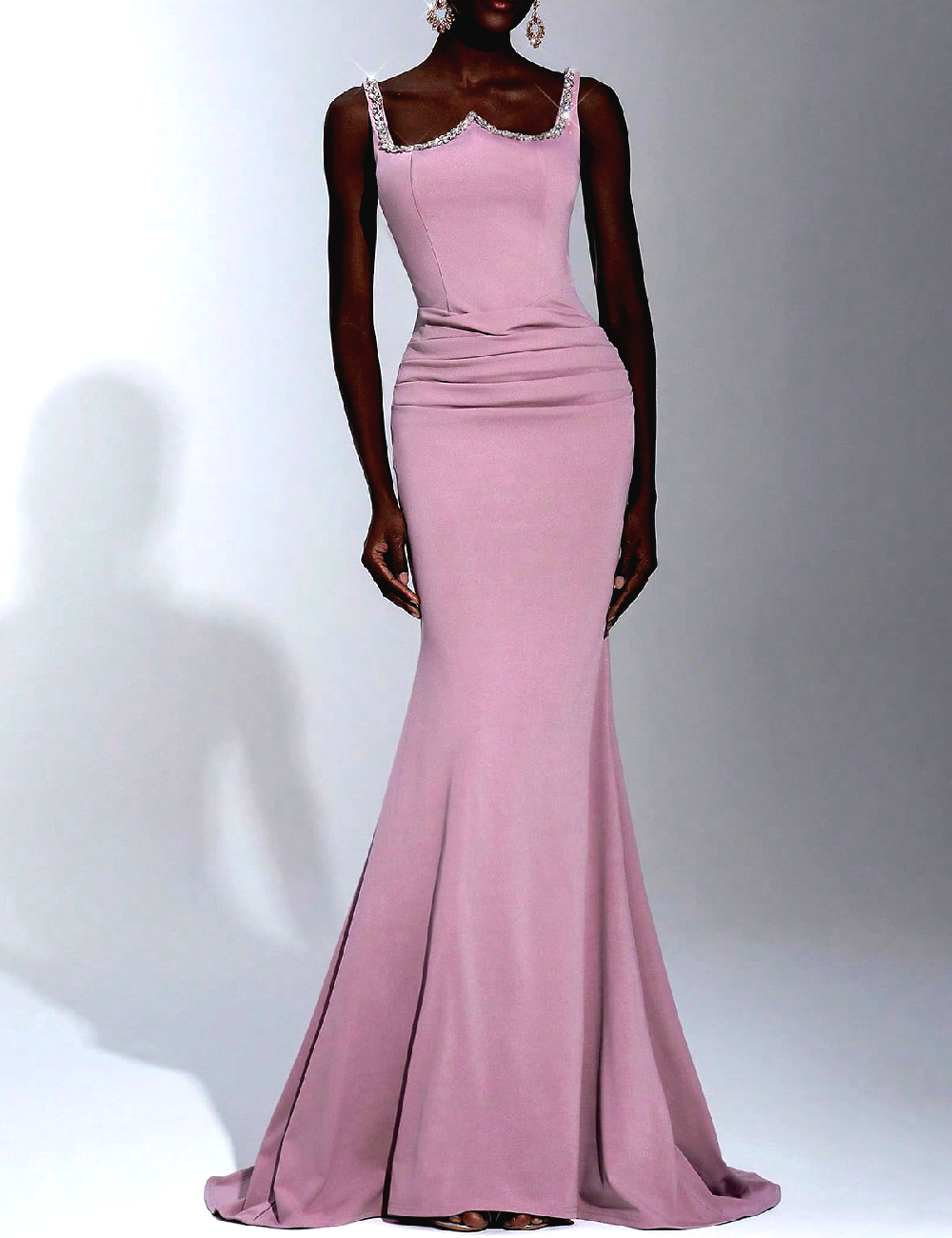 Rochie lunga SHEIN, roz pudra