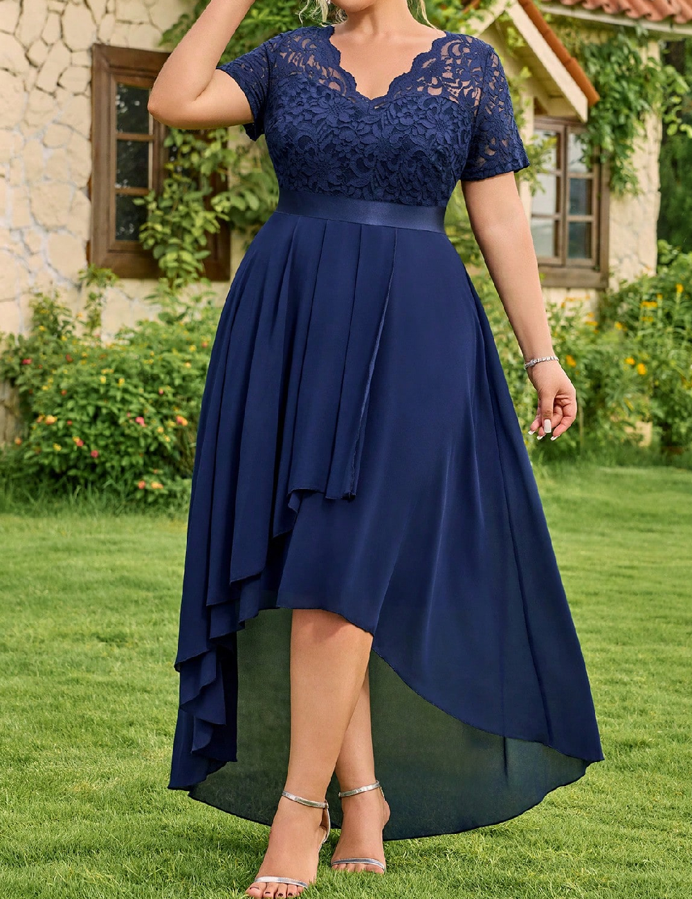 Rochie lunga SHEIN CURVE, bleumarin
