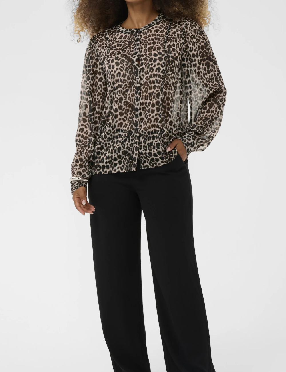 Bluza Cream, animal print