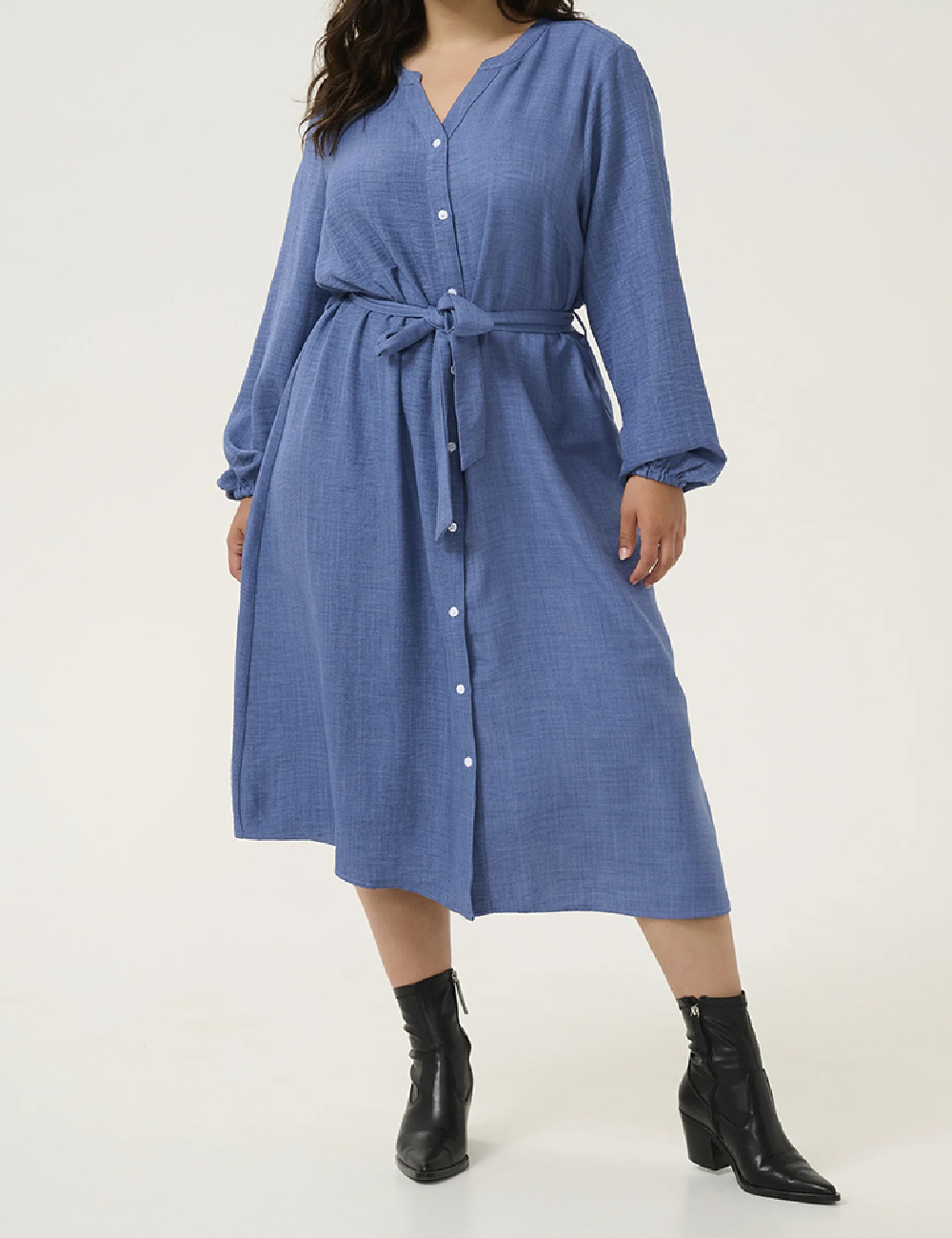 Rochie medie Kaffe Curve, albastru