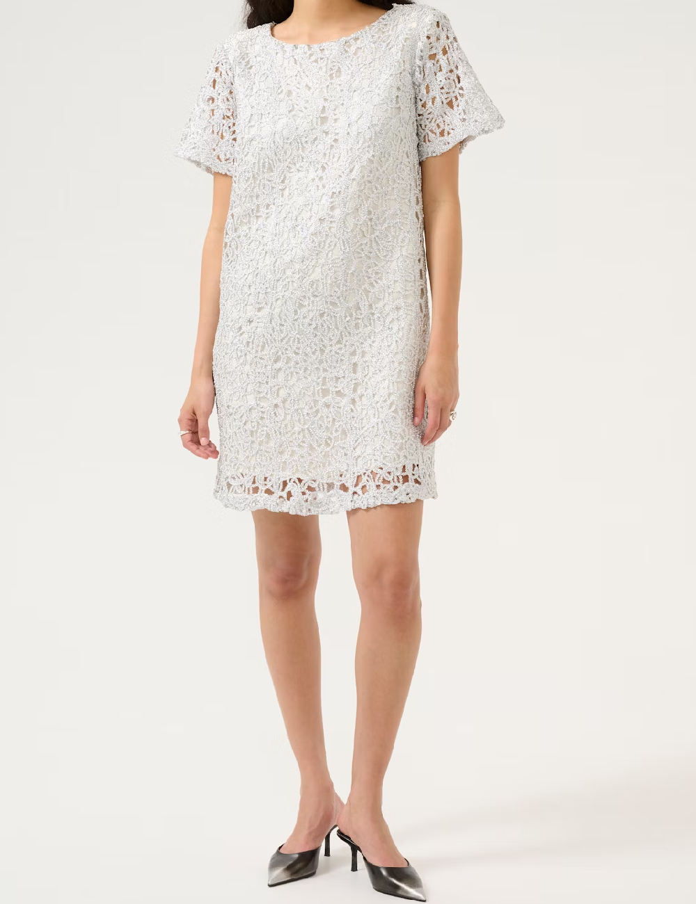 Rochie scurta Karen By Simonsen, argintiu