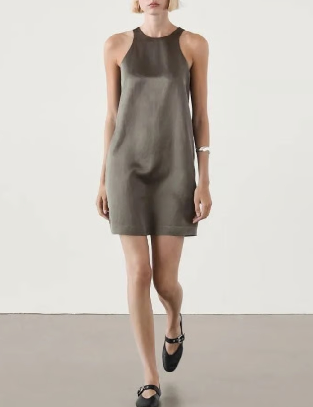 Rochie scurta Massimo Dutti, gri inchis