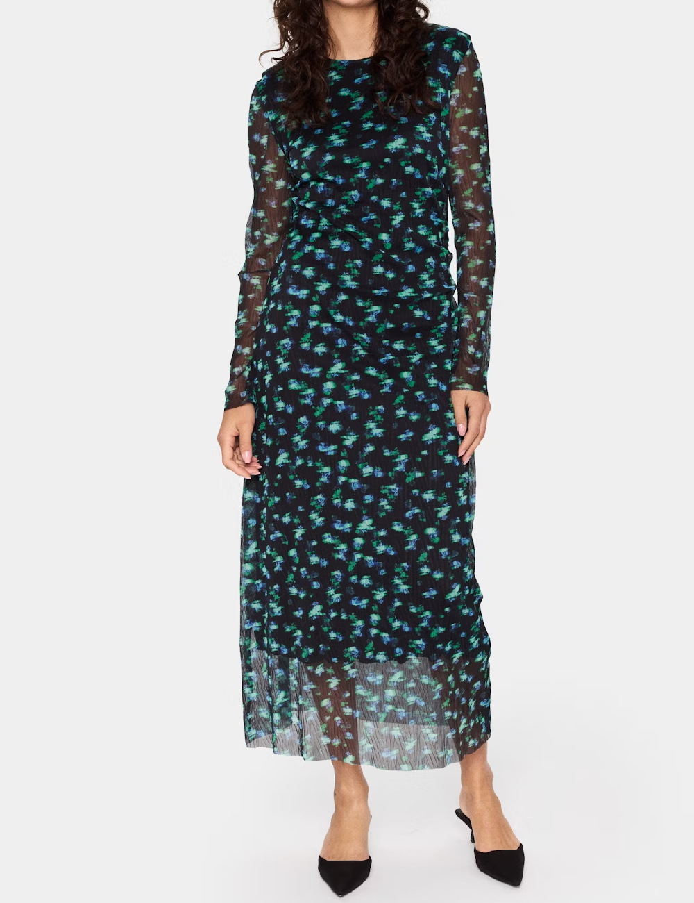Rochie lunga Saint Tropez, negru/verde