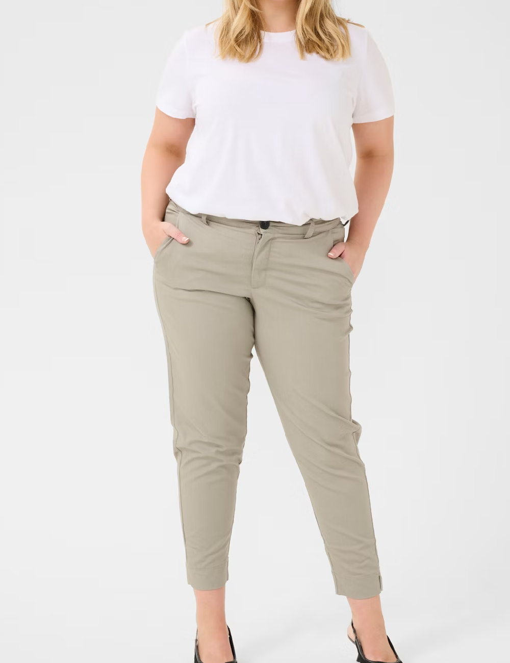 Pantaloni Kaffe Curve, bej