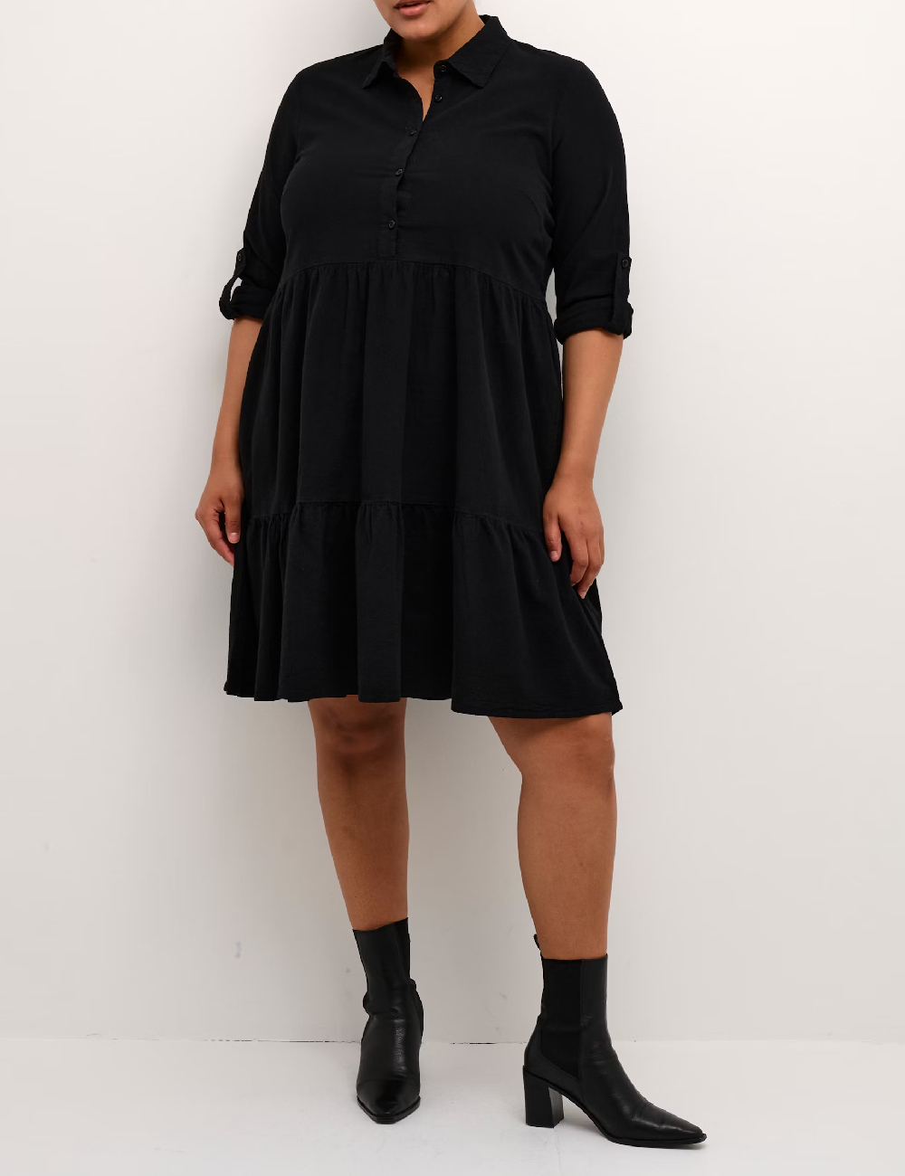 Rochie scurta Kaffe Curve, negru