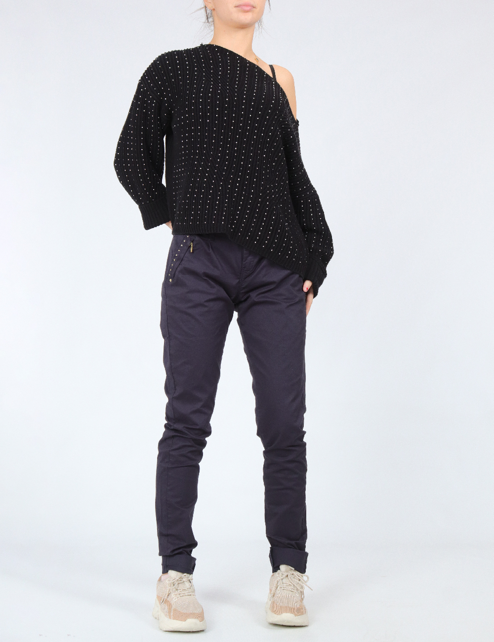 Pantaloni Bershka, bleumarin