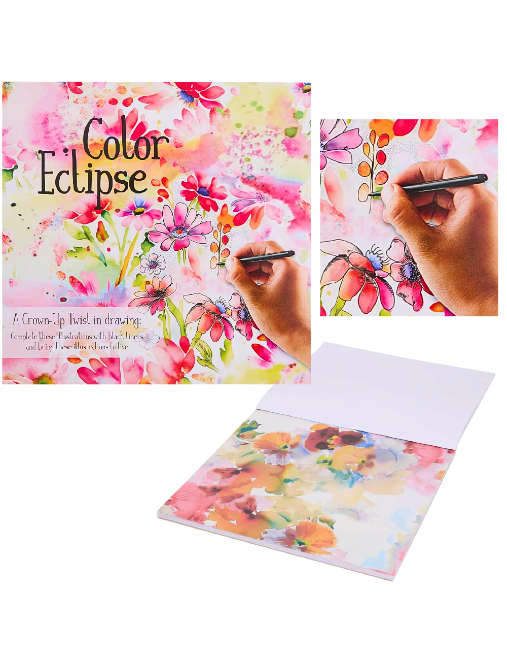 Carte de colorat inversa cu 32 ilustratii KONIMPEX, mix culori