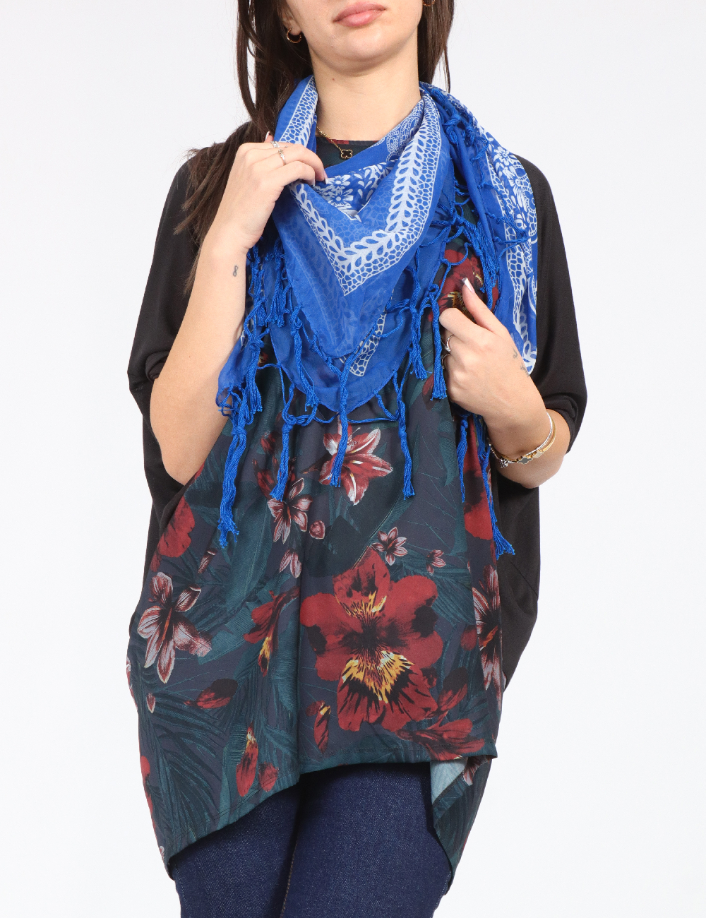 Esarfa Bershka, albastru