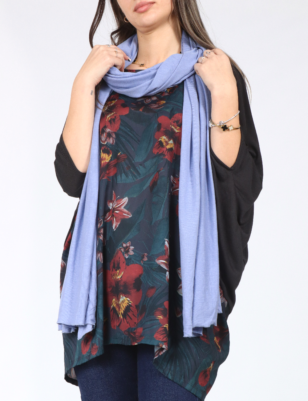 Esarfa Bershka, albastru