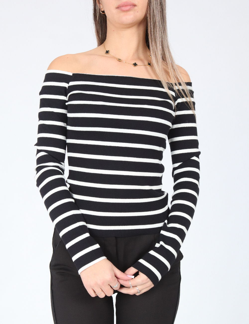 Bluza Bershka, alb/negru
