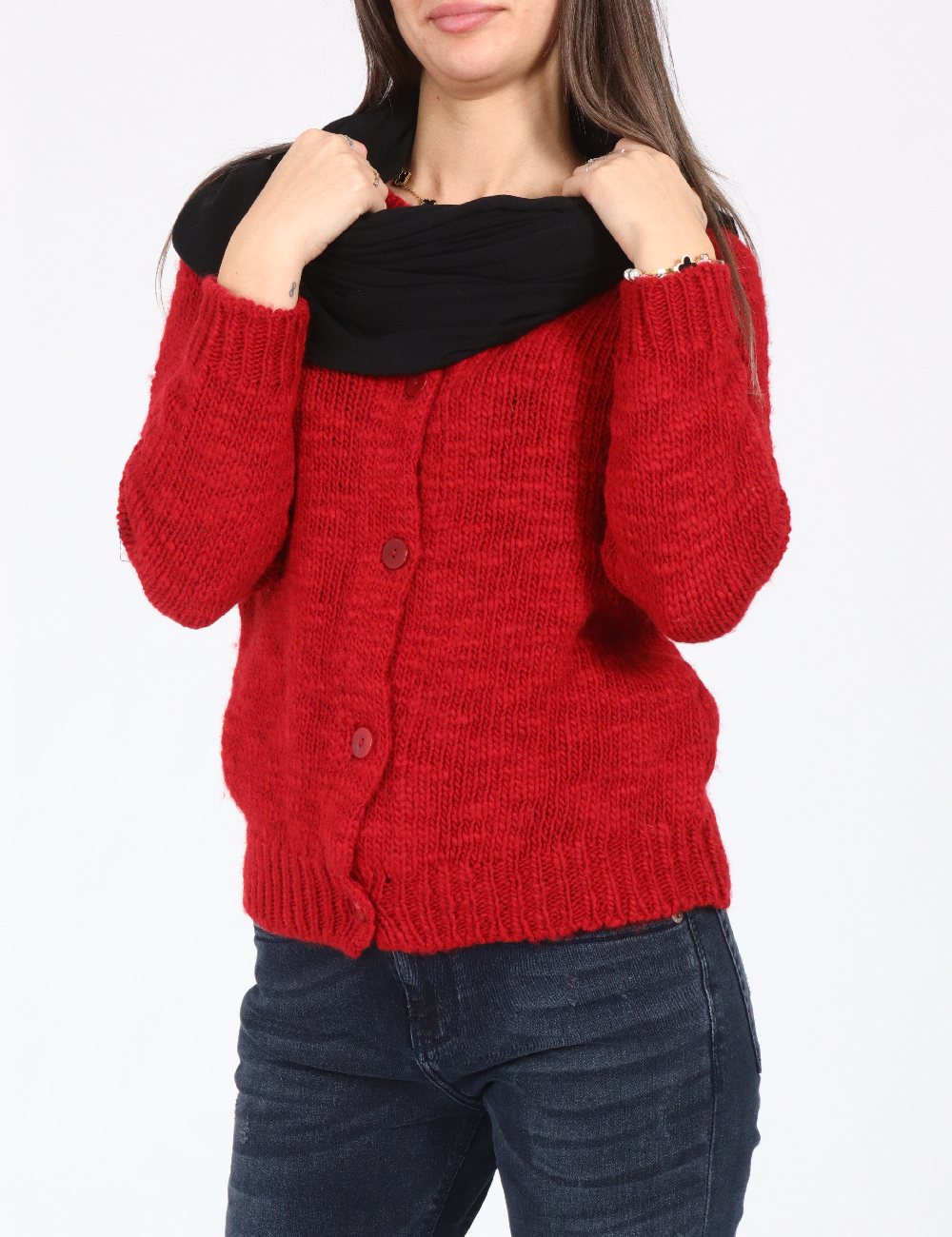 Esarfa circulara Bershka, negru