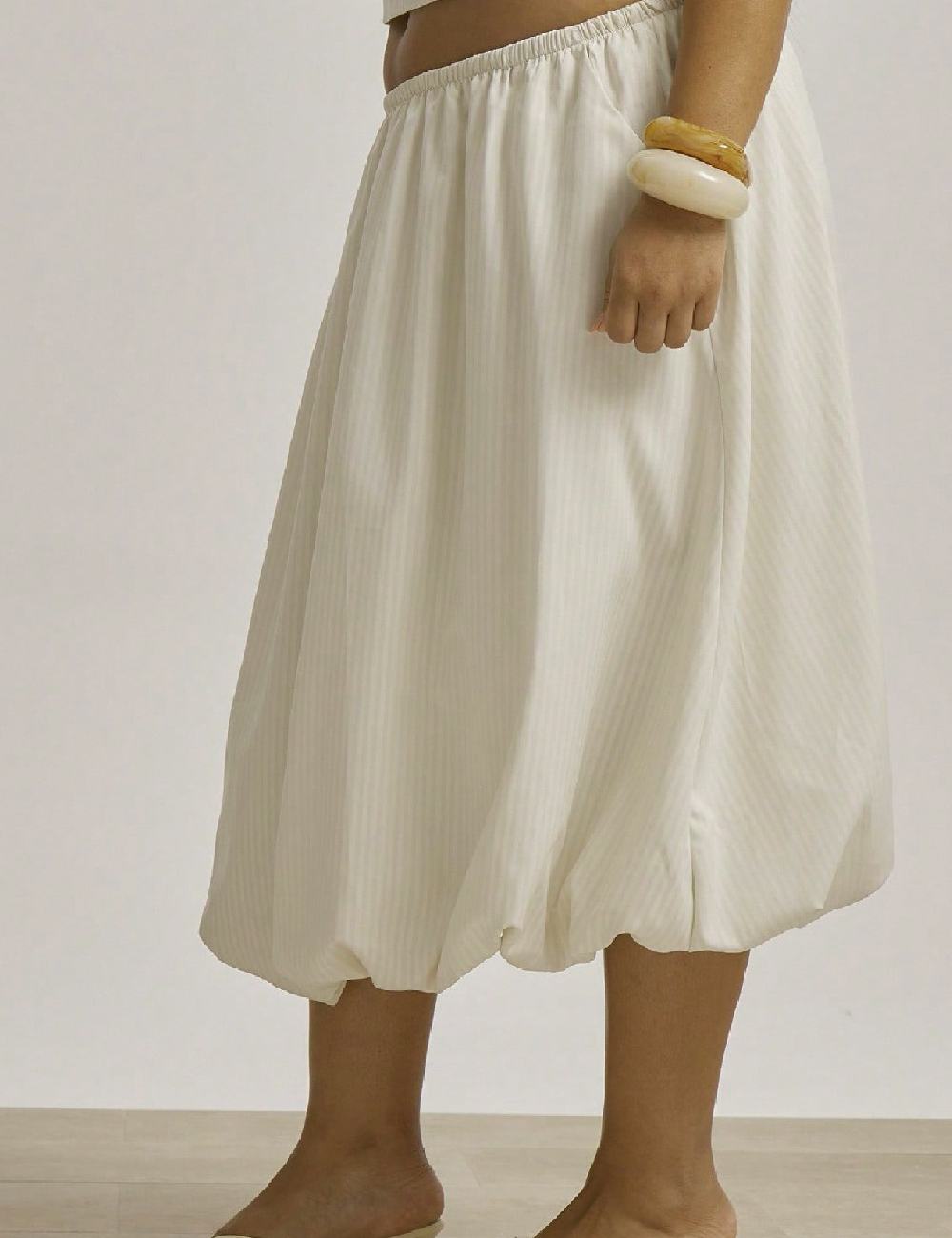 Fusta SHEIN CURVE, ecru