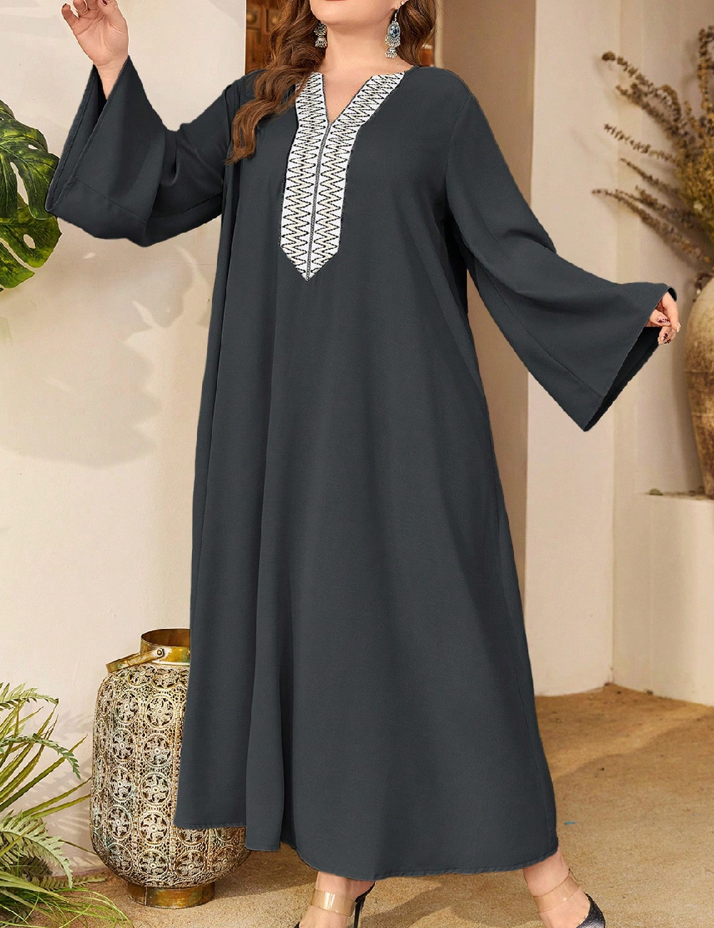 Rochie lunga SHEIN CURVE, gri