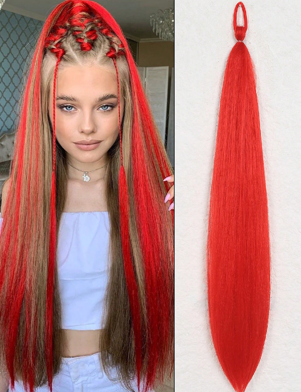 Extensie de par SHEIN, rosu