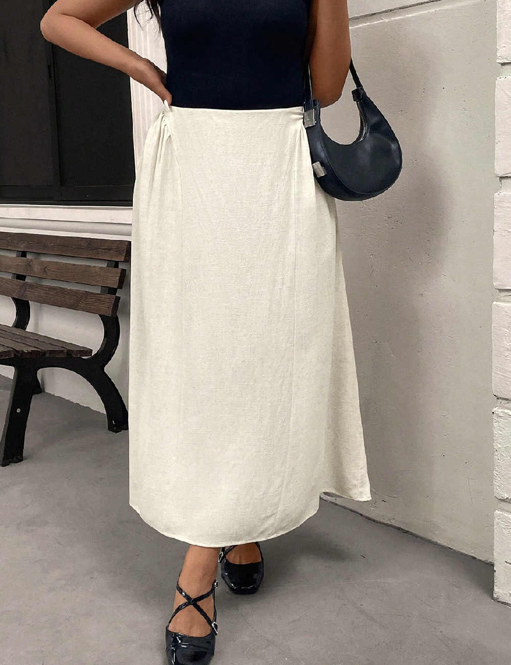 Fusta SHEIN CURVE, bej