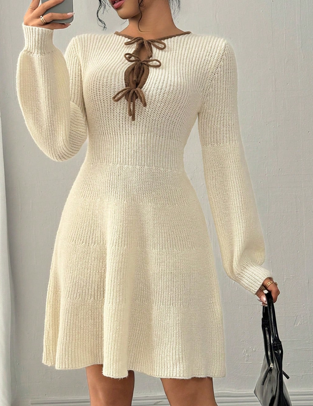 Rochie scurta SHEIN, crem