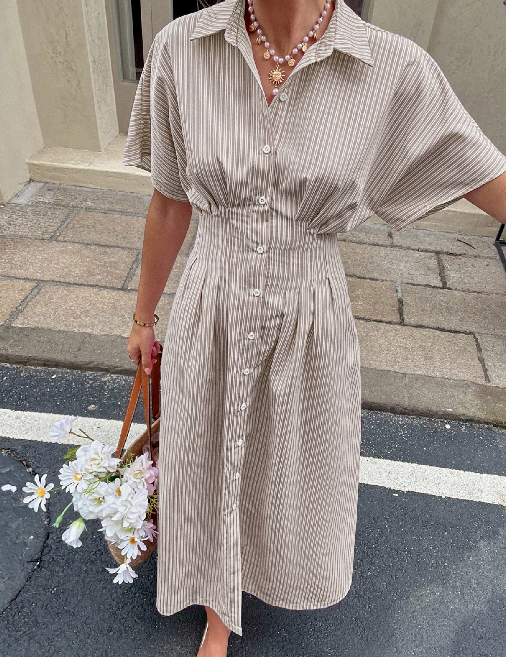 Rochie medie SHEIN, crem