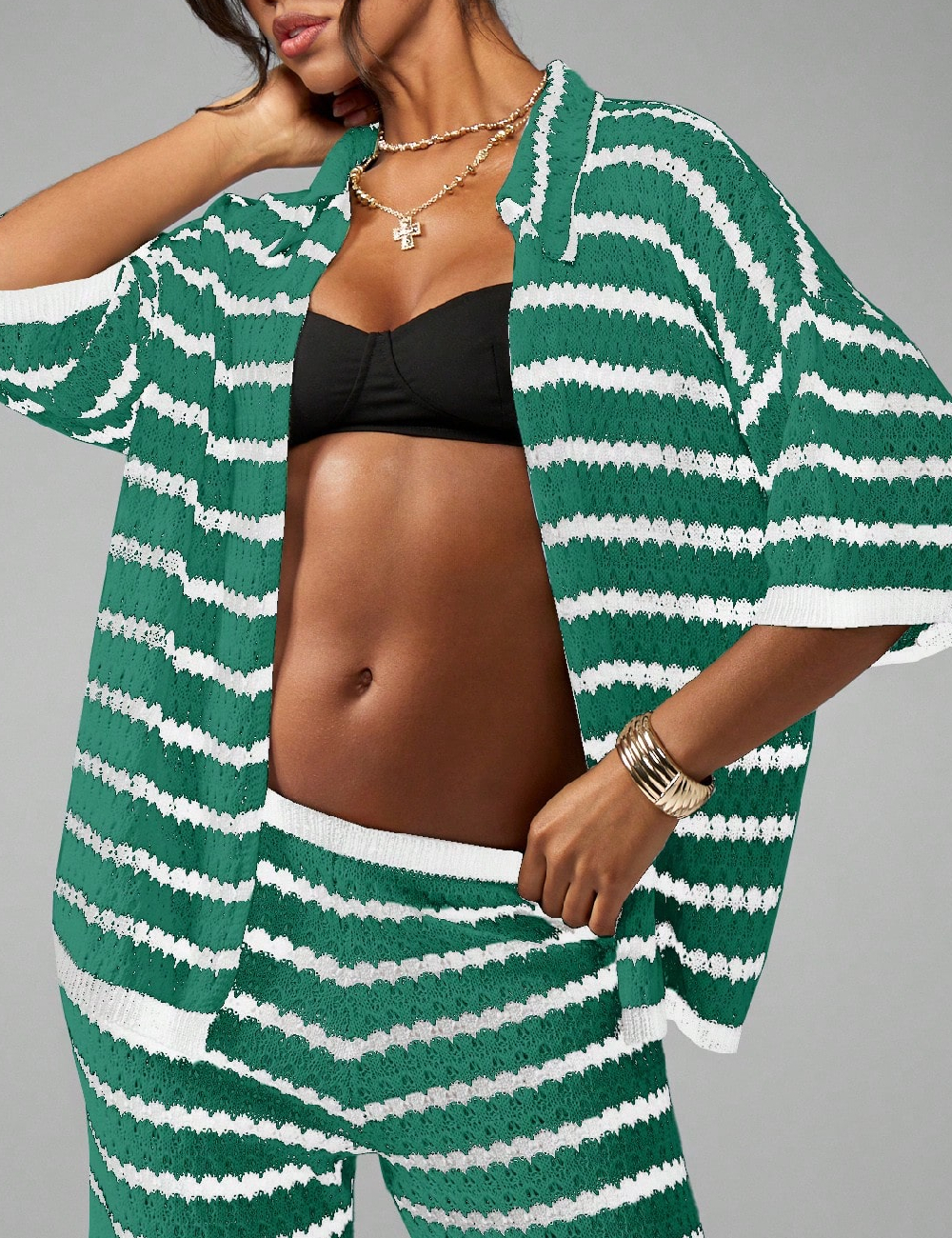 Cardigan Missguided, alb/verde